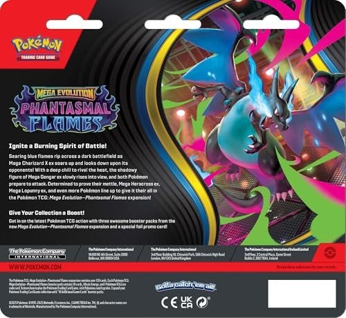 Pokemon TCG: Mega Evolutions Phantasmal Flames 3 Pack Blister