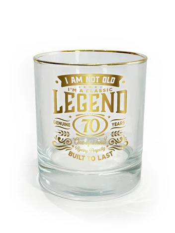 LEGEND  GLASS TUMBLER 70 YEARS