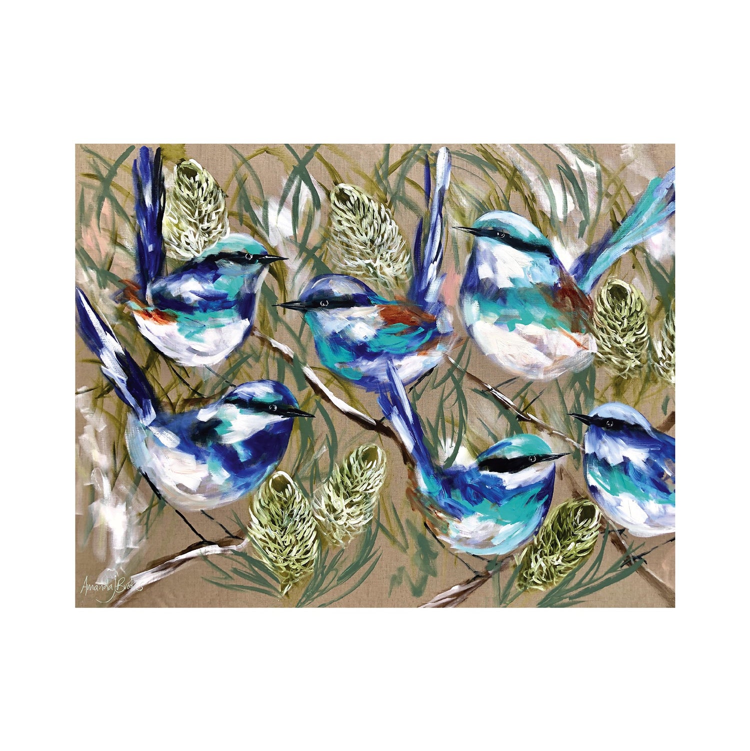 BLUE WRENS HB PLACEMAT SET OF 4