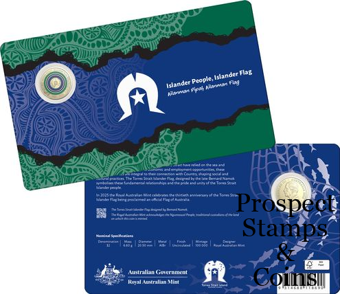 2025 $2 'C' Mintmark Coloured Uncirculated Coin Torres Strait Islander Flag