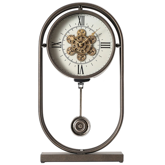 WESTMINSTER PENDULUM BEDSIDE MOVING COGS CLOCK