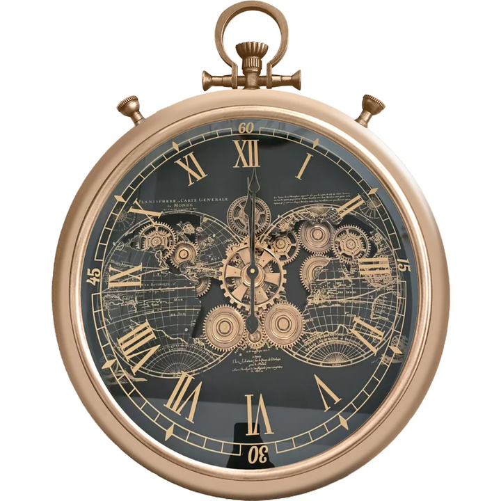 ROUND VASCO MAP FROB STOP WATCH GOLD w/BLACK