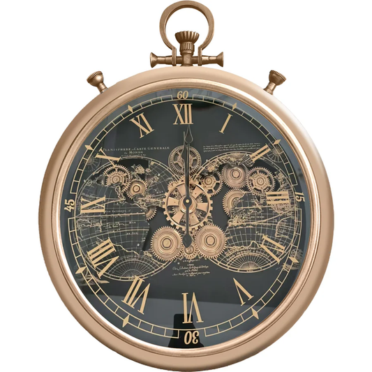 ROUND VASCO MAP FROB STOP WATCH GOLD w/BLACK